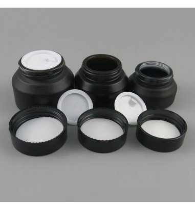 Borcan negru mat cu capac 100ml