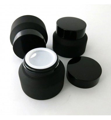 Borcan negru mat cu capac 100ml