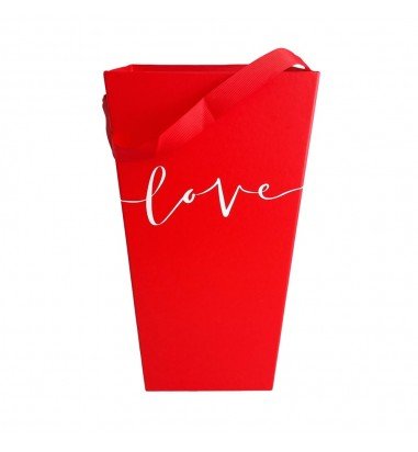 Cutie înaltă cu mâner model Love - roșu