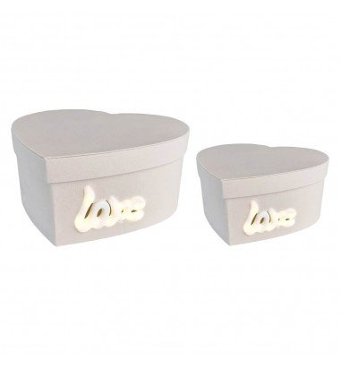 Set 2 cutii inimă model Love luminat...