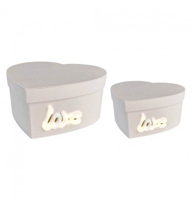 Set 2 cutii inimă model Love luminat...