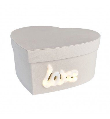 Set 2 cutii inimă model Love luminat...
