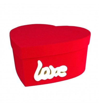 Set 2 cutii inimă catifelate Love...