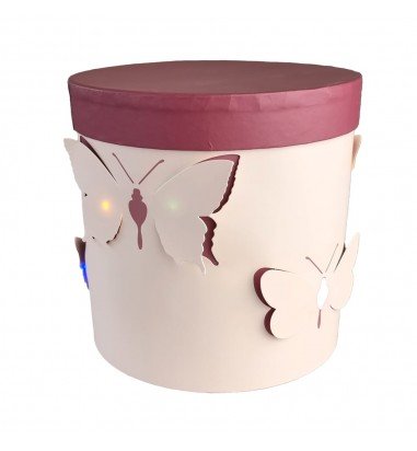 Set 2 cutii rotunde cu fluturi și...