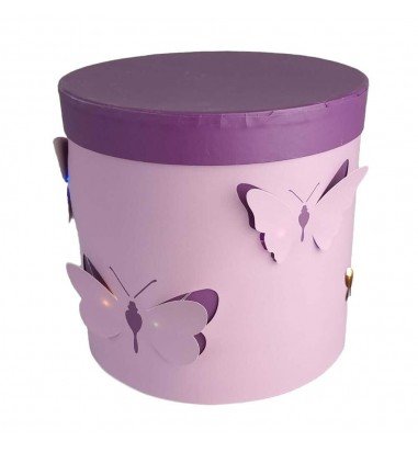 Set 2 cutii rotunde cu fluturi și...