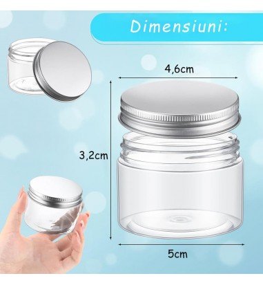 Borcan rotund transparent din plastic...