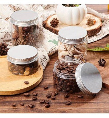 Borcan rotund transparent din plastic...