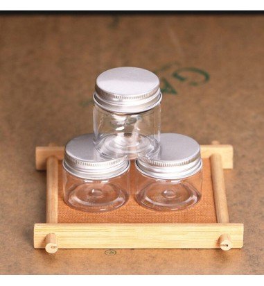 Borcan rotund transparent din plastic...