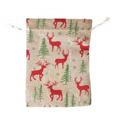 Săculeți textili renii Crăciunului...