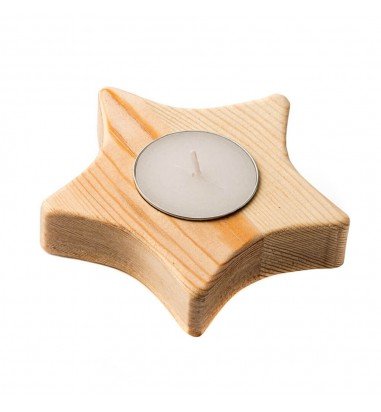 Suport lumânare din lemn - STEA