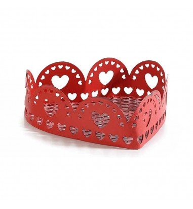 Suport metalic în formă de inimă - roșu