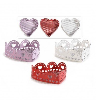 Suport metalic în formă de inimă - roșu