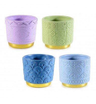 Vază ceramică cu margine aurie -...