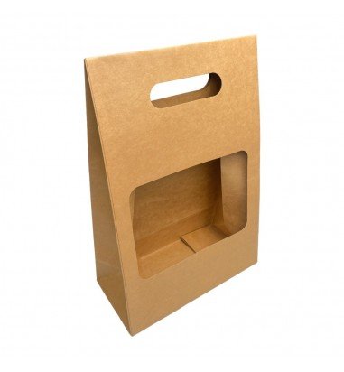 Cutii cu fereastră și mâner - maro...