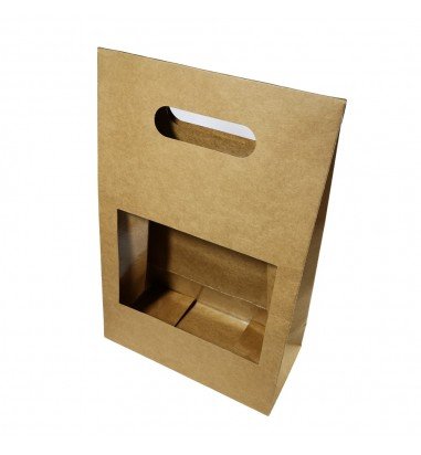 Cutii cu fereastră și mâner - maro...