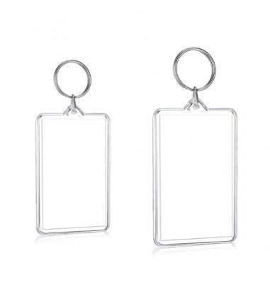 Breloc dreptunghiular transparent...