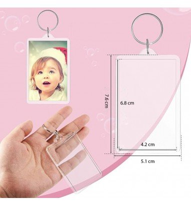 Breloc dreptunghiular transparent...