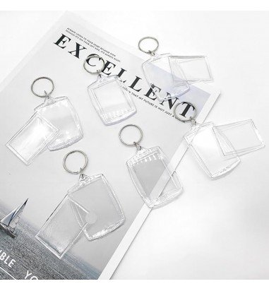 Breloc dreptunghiular transparent...