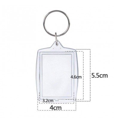 Breloc dreptunghiular transparent...