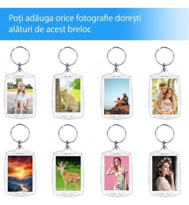 Breloc dreptunghiular transparent...