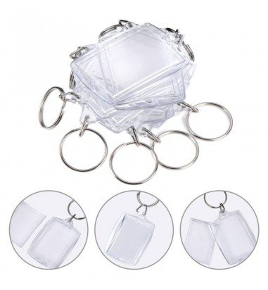 Breloc dreptunghiular transparent...