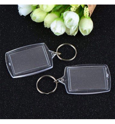 Breloc dreptunghiular transparent...