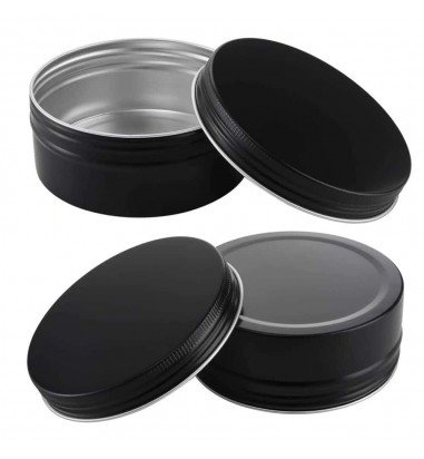 Recipient rotund aluminiu 100ml - negru