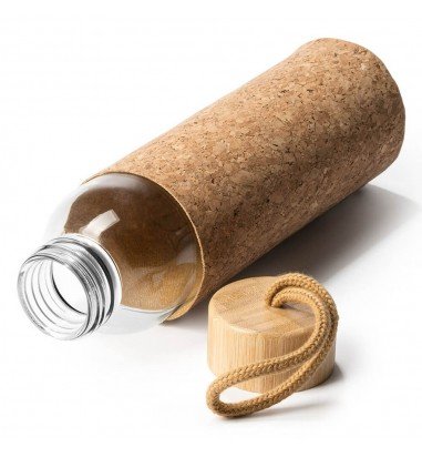 Bidon din sticlă cu capac de lemn...