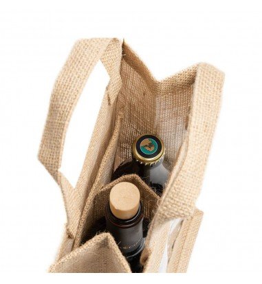 Sacoșă dublă din iută pentru sticle...