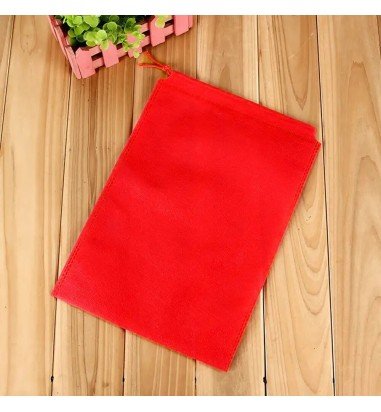 Săculeți non woven cu sfoară - roșu...