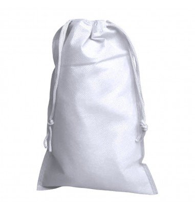 Săculeți non woven cu sfoară - alb...