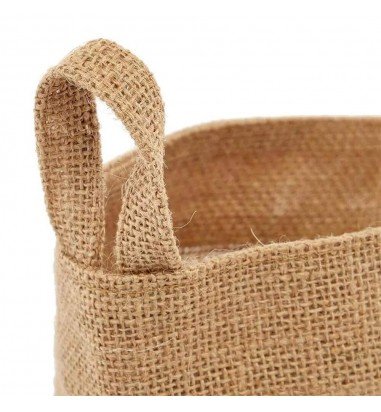 Cutie rotundă din iută cu mânere...