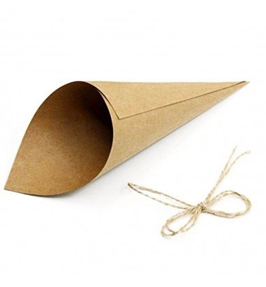 Con hârtie cu fundă iută 14,5x14,5cm...