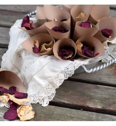 Con hârtie cu fundă iută 14,5x14,5cm...