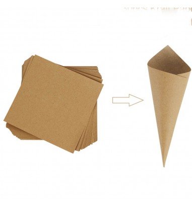 Con hârtie cu fundă iută 14,5x14,5cm...