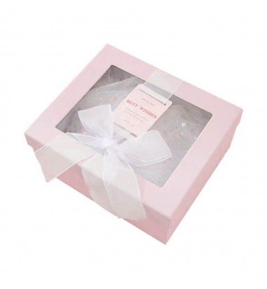 Cutie hârtie cu fereastră si fundă...