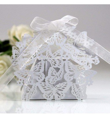 Cutiuță cu fundă model fluturași...