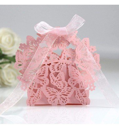 Cutiuță cu fundă model fluturași...