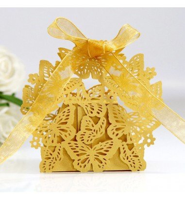 Cutiuță cu fundă model fluturași...