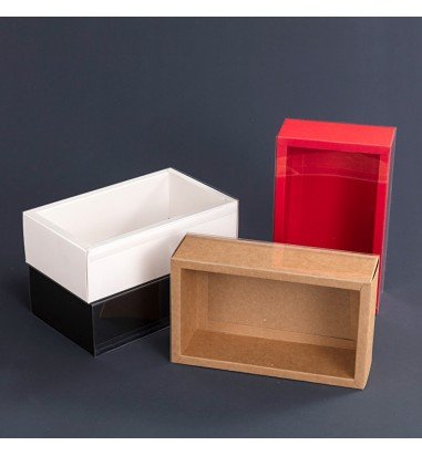 Cutie din hârtie cu fereastră - alb...