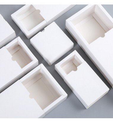 Cutie din hârtie cu sertar - alb (set...