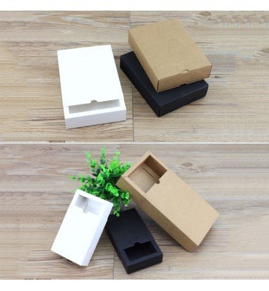 Cutie din hârtie cu sertar - alb (set...