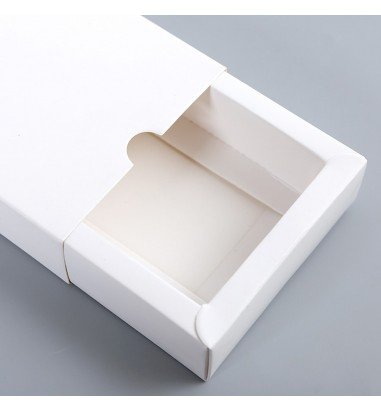 Cutie din hârtie cu sertar - alb (set...