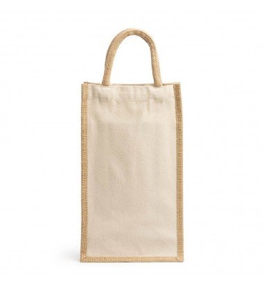 Sacoșă dublă iută pentru sticle de vin