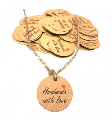 Etichete din hârtie rotunde Handmade...