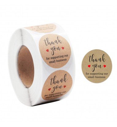 Rolă 500 stickere rotunde Thank You...