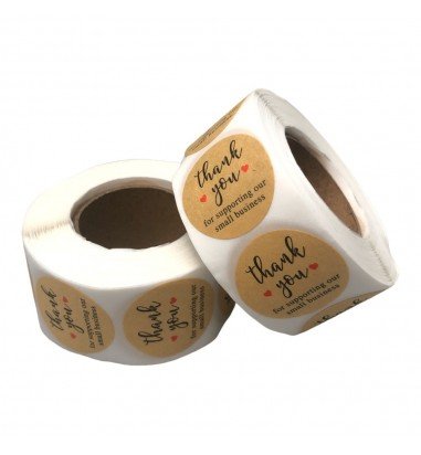 Rolă 500 stickere rotunde Thank You...