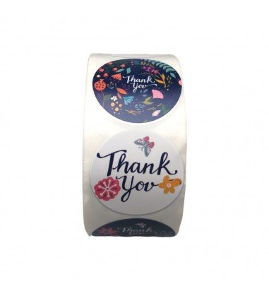 Rolă 500 stickere rotunde 2.5cm - mix...