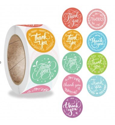 Rolă 500 stickere rotunde 2.5cm - mix...