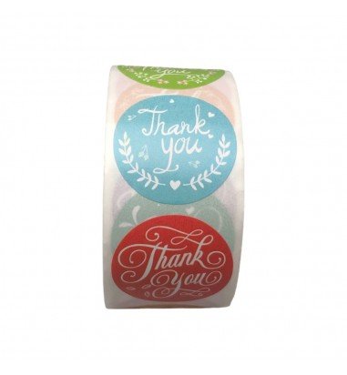 Rolă 500 stickere rotunde 2.5cm - mix...